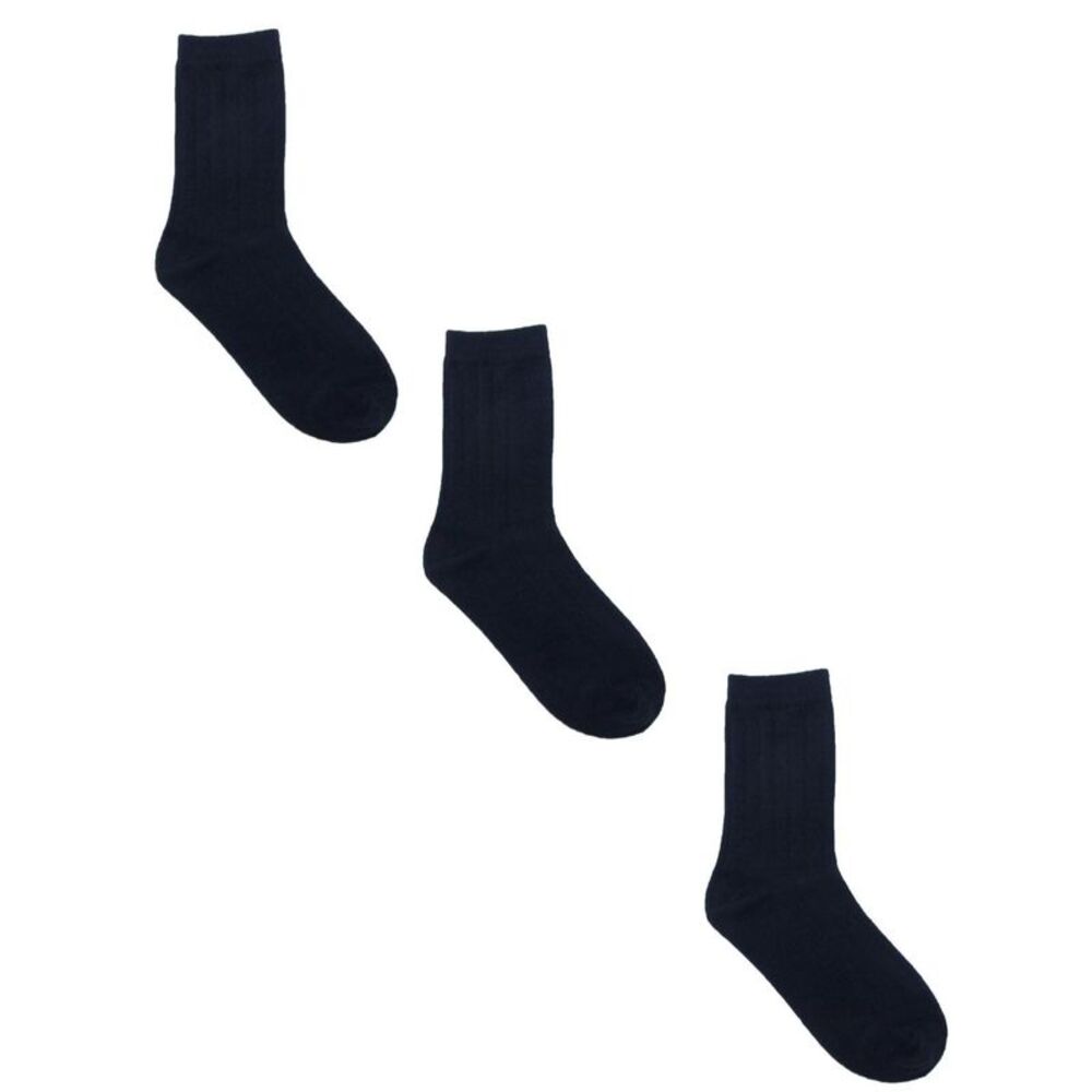 Jefferies Socks Kids' Cotton Ribbed Uniform School Crew Socks (Pack of 3)